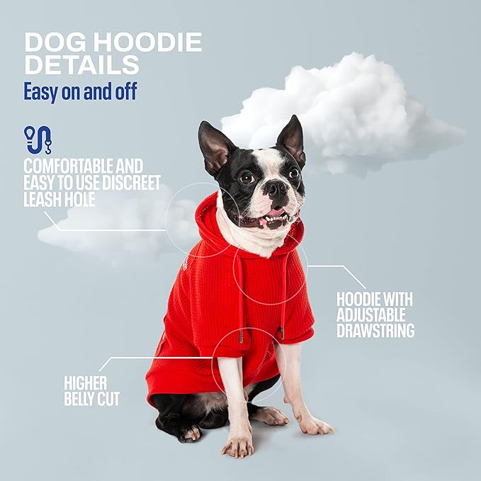 Reebok Dog Hoodie – Fleece Dog Sweater with Leash Hole