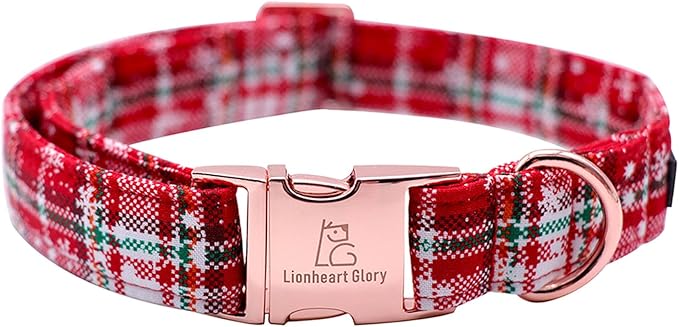 Lionheart glory Christmas Plaid Dog Collar