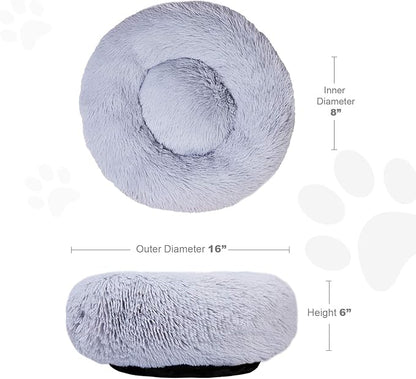 Aurako Cat Bed Dog Bed Round Cushion Pet 16" Light