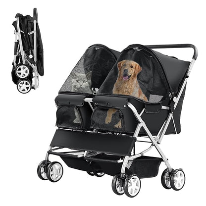 Double Pet Stroller 2 Dogs