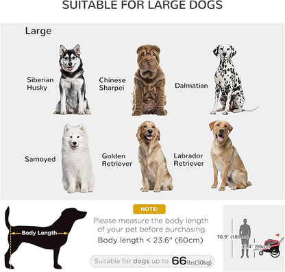 Aosom 2-in-1 Dog Bike Trailer Pet Stroller Carrier for Large Dogs with Hitch