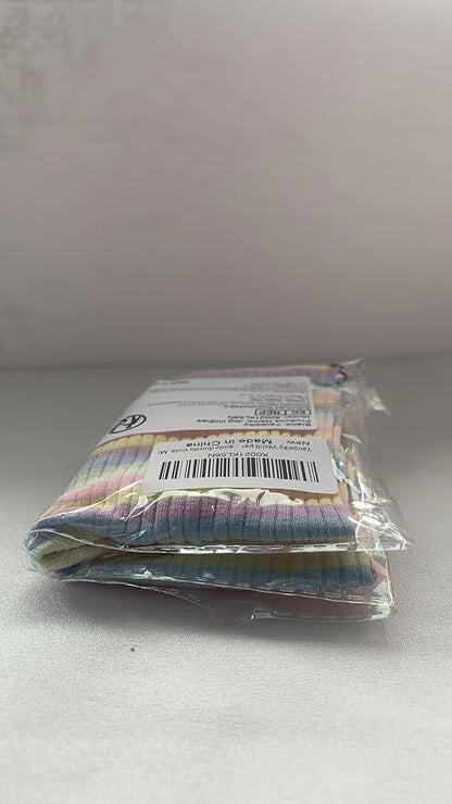 Small Medium Dog Clothes Rainbow Striped Dog Shirts Stretchable Long Sleeve Cat T-Shirt Pet Outfits for Chihuahua Yorkie Teddy (Purple Edge