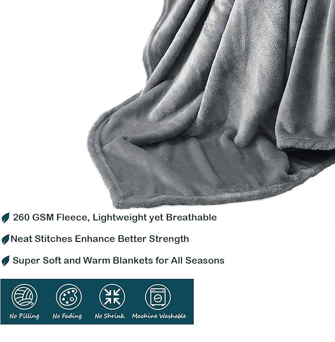 Veehoo Fluffy Fleece Dog Blanket 30x40 inch,Grey