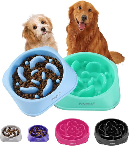 2Pcs Dog Puzzle Bowl Dog Feeder, Dog Puzzle Feeder, Dog Bowls Small Size Dog, Slow Feeder Dog Bowls Large Breed, Dog Slow Feeder Bowl, Dog Food Bowl Slow Feeder, Dog Bowl Slow Feeder Green&Blue