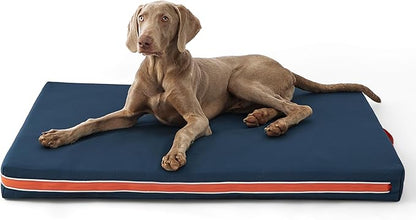 Bedsure Chewproof Durable Outdoor Waterproof Dog Bed with Heavy Duty Cover (44"x32", Navy