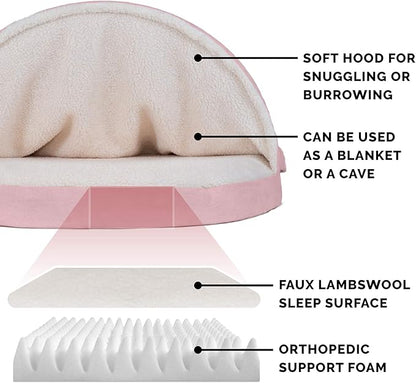 Furhaven 35" Round Orthopedic Dog Bed for Large/Medium Dogs w/ Removable Washable Cover 50 lbs 35-inch