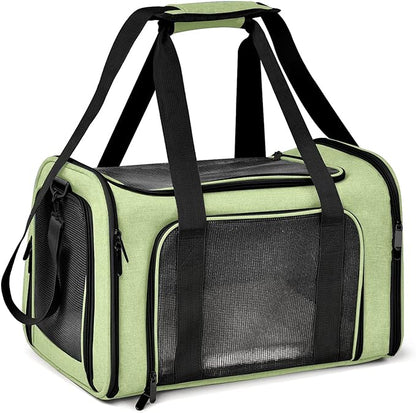 Henkelion Large Cat Carriers Dog Carrier Pet Carrier for Large Cats Dogs Puppies up to 25Lbs, Big Dog Carrier Soft Sided, Collapsible Travel Puppy Carrier - Large - Green