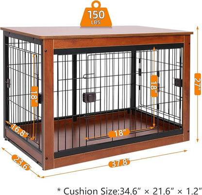 37.8 x 23.6 x 27.1 Inches Dog Crate Furniture Style for Small Medium Pets
