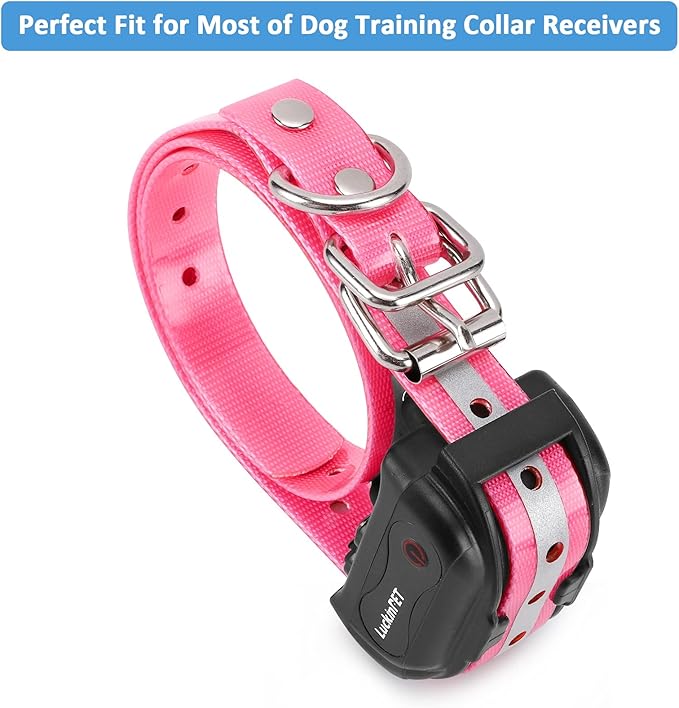 Replacement Collar Strap 3/4',Reflective,Adjustable,Metal Buckled,Waterproof Pack2)