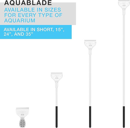 Continuum Aquatics AquaBlade M - Short Stainless Steel Aquarium Scraper to Clean Aquarium Tank,White