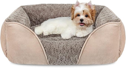 INVENHO Small Dog Bed for Large Medium Small Dogs Rectangle Washable Dog Bed S(20"x19"x6")