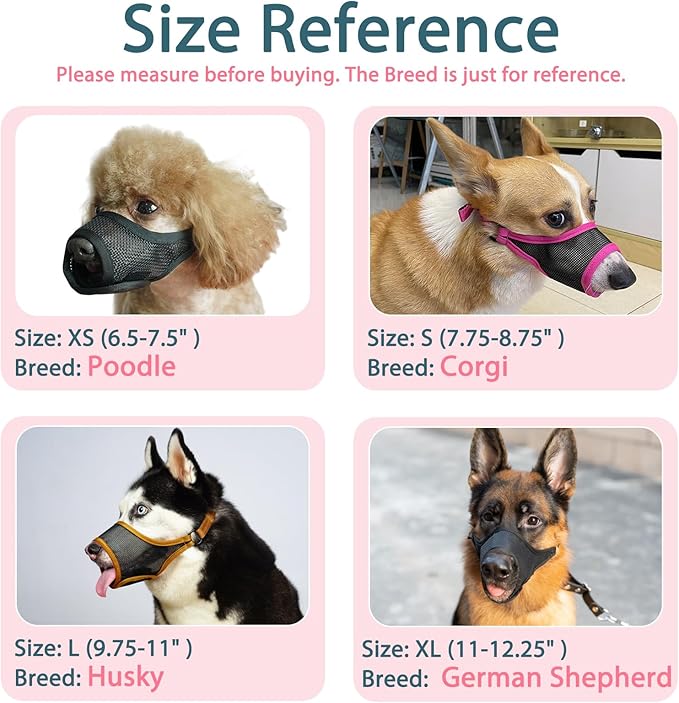 LUCKYPAW Dog Muzzle L(Snout:9.75"-11"))