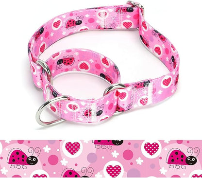 Martingale Dog Collars - Flower Multicolor Cute Patterns, Adjustable Nylon Training Dog Collar Suitable for Boy and Girl Dogs Medium Large Dogs (7, L)