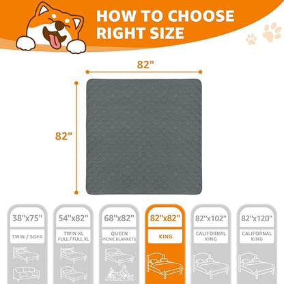 LOOBANI Waterproof Dog Blanket 2 Pack 82X82in, Dark