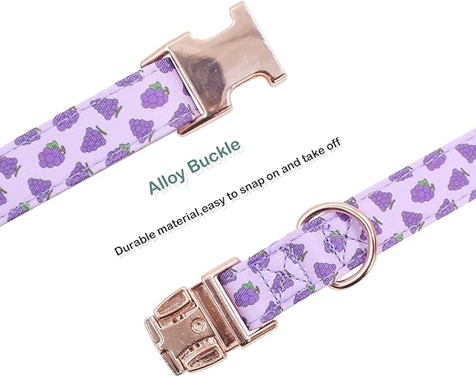 Cotton Dog Collar Metal Buckle Daisy Summer M(13-18in))