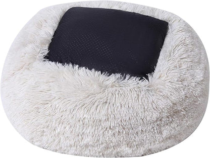 BinetGo Calming Cat and Dog Beds，32 inches Beige Dog Bed (32", Beige)