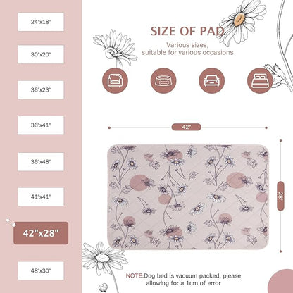 IEUUMLER Washable Pee Pads for Dogs 2 Pack EU007 (Pink 42"X28"-2pcs)