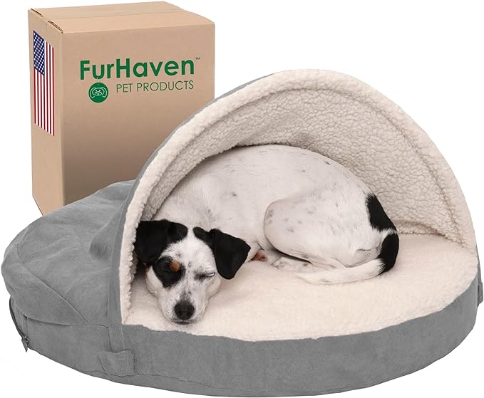 Furhaven 26" Round Orthopedic Dog Bed for Medium/Small Dogs w/ Removable Washable Cover 30 lbs 26-inch