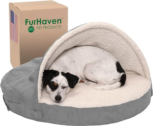 Furhaven 26" Round Orthopedic Dog Bed for Medium/Small Dogs w/ Removable Washable Cover 30 lbs 26-inch