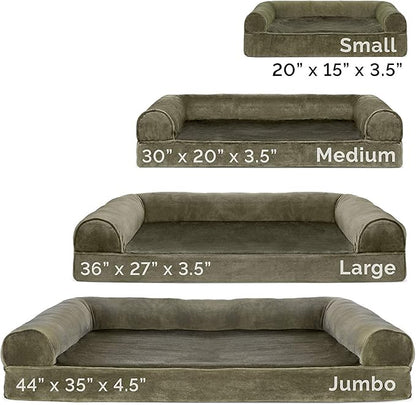 Furhaven Orthopedic Dog Bed for Large Dogs w/ Removable Bolsters & Washable Cover 95 lbs