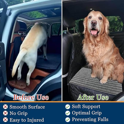 3PCS Dog Non-Slip Mat for Back Seat Extender Truck.(24" x 16") (Grey-Medium)