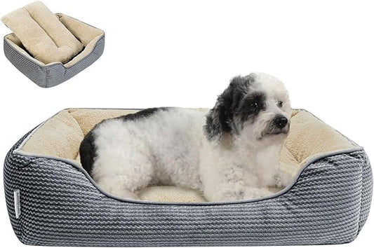 Miguel Dog Bed with Removable Cushion/Pillow for Medium Small Dogs 25 Inch