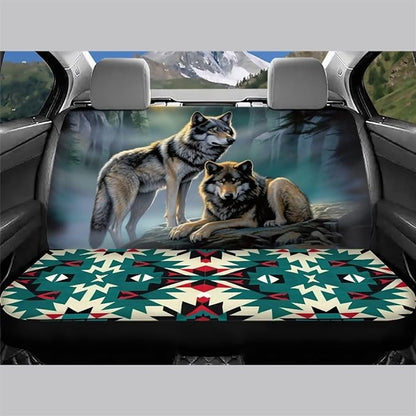 WELLFLYHOM Wolf Moon Car Seat Cover for Cars 2 Pack