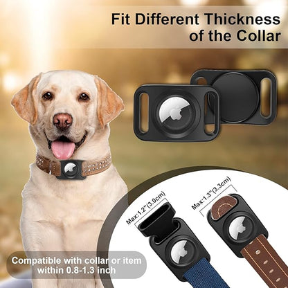 SANKALA Airtag Dog Collar Holder, [1 Pack] Waterproof Airtag Case for Dog Collar, TPU & Silicone Full Body Covered Apple Airtag Holder for Dog Collar, Airtag Protective Cover for Pet Collar Backpack