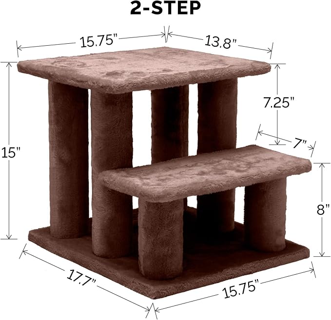 Furhaven Steady Paws Multi-Step Pet Stairs for High Beds & Sofas 3-Step