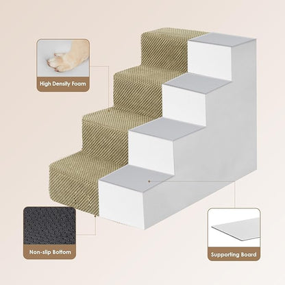 EHEYCIGA Dog Stairs for Bed 18”H 4-Step Dog