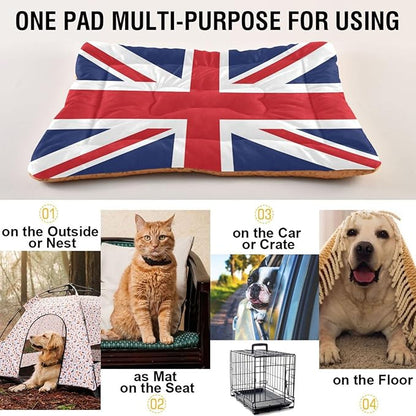 British Flag Pet Bed Pad Soft Dog Bed Mat with Anti-Slip Bottom