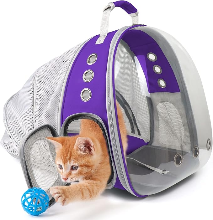 Cat Backpack Carrier,Expandable Pet Bubble Backpack Airline Approved, Pet Travel Carrying Bag for Small Medium Cats and Puppy with Hiking Walking Outdoor Use