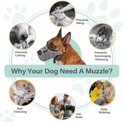 LUCKYPAW Dog Muzzle for Large Medium Small Dogs