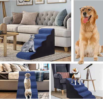Foam 5 Tier Dog Steps&Stairs for High Beds 25 inches High