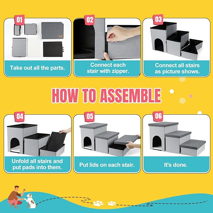 Dog Stairs for High Beds 22 inches(3