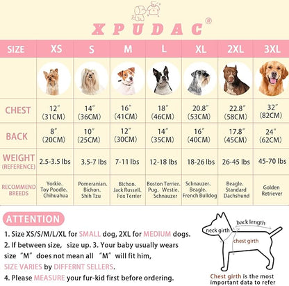 XPUDAC 4 Pack Dog Pajamas Soft Strechy Duck Apparel-3X-Large