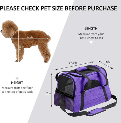 Prodigen Cat Carrier Dog Carrier for Medium Dogs Dog Travel Crate Soft Slided Collapsible Pet Travel Carrier, Large (20.5" W x 13.5" H x 10" D)