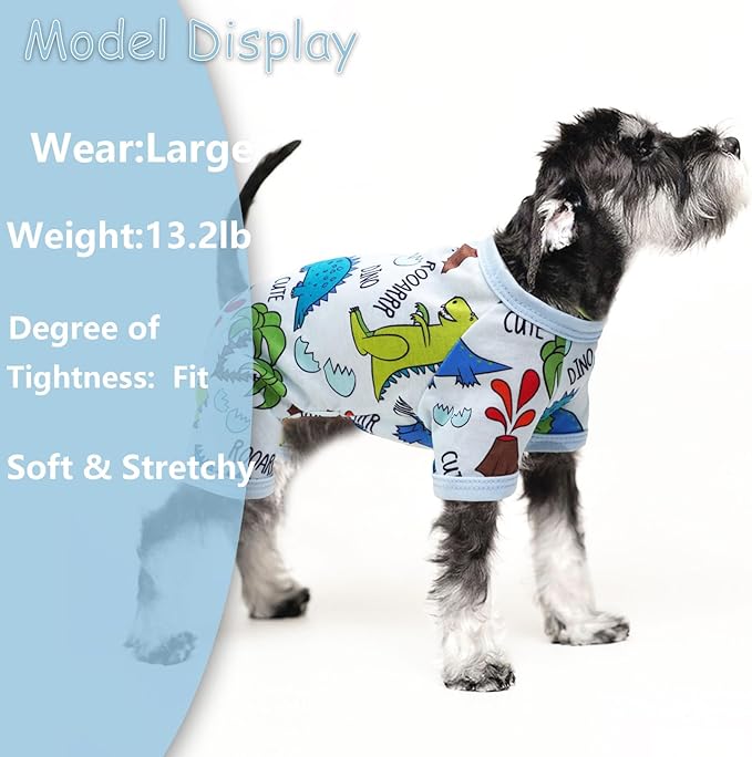 Dog Pajamas Spring Summer Dog Clothes for Small Medium Dogs Girl Boy Cute Soft Puppy Pjs Clothes Doggie Onesies Cat Pet Jammies Outfit (Medium)