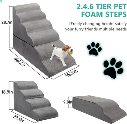 Foam Dog Stairs/Dog Steps 30-36 inches, 6 Tier