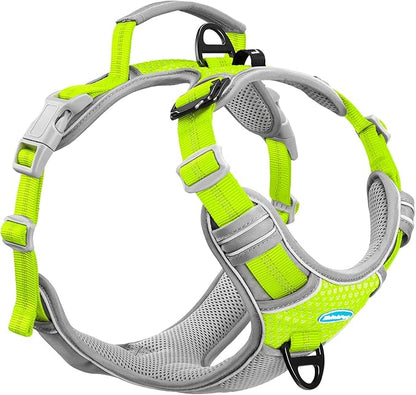 ThinkPet No Pull Harness Breathable Sport Harness with Handle-Dog Harnesses Reflective Adjustable for Medium Large Dogs Large Green