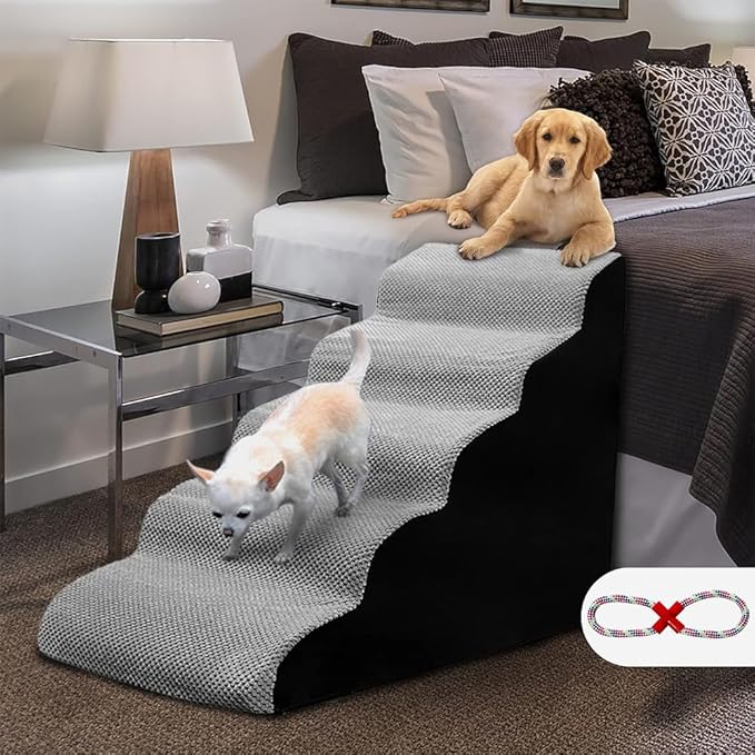 Foam Dog Stairs 5-Step Dog 25" H,