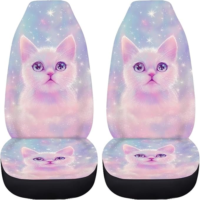Cute Cartoon Cat Car Seat Covers Full Set of 2
