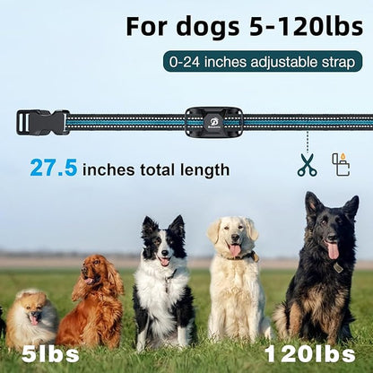 Bousnic Dog Shock Collar 3300Ft Training 5-120lbs Small (1-8), Shake(1-16), Shock(1-99) Modes