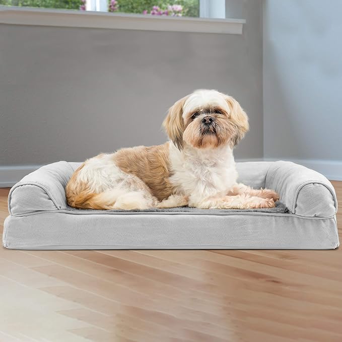 Furhaven Orthopedic Dog Bed for Medium/Small Dogs w/ Removable Bolsters & Washable Cover 35 lbs