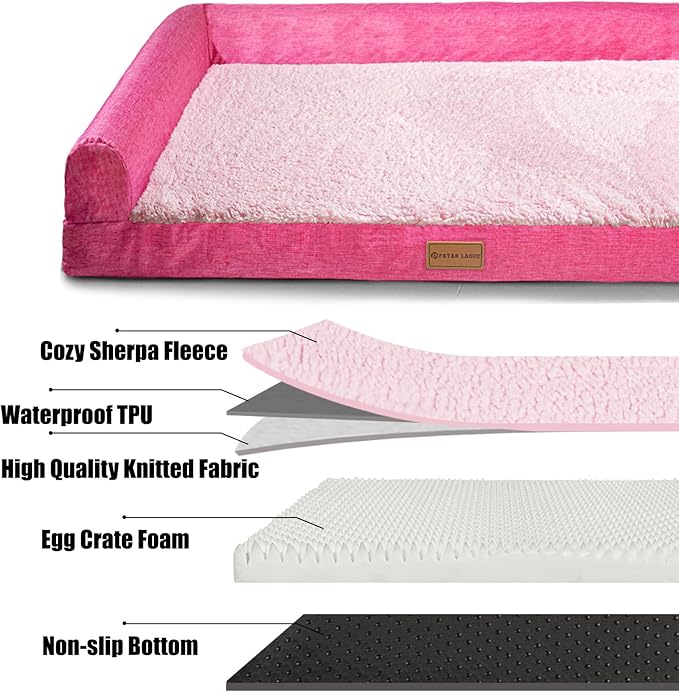 Patas Lague Orthopedic XXL Dog Bed for Extra Large Dogs 48''X30''