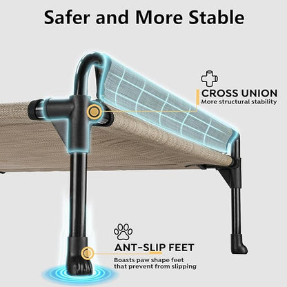 Veehoo Elevated Raised Dog Bed-Cooling Outdoor Dog Cots 44"x 32"