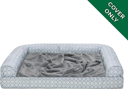 Furhaven Replacement Dog Bed Cover Plush & Diamond Print Nest Top Sofa-Style