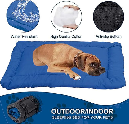 Outdoor Travel Dog Bed Waterproof Anti-Slip 1600D Nylon Cage,Blue,36"x25"