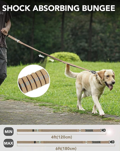 Joytale Tactical Dog Leash Heavy Duty 4-6FT Shock 2 Padded