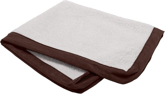 Furhaven Replacement Dog Bed Cover Sherpa & Suede Mattress, Machine Washable - Espresso, Jumbo Plus (XX-Large)